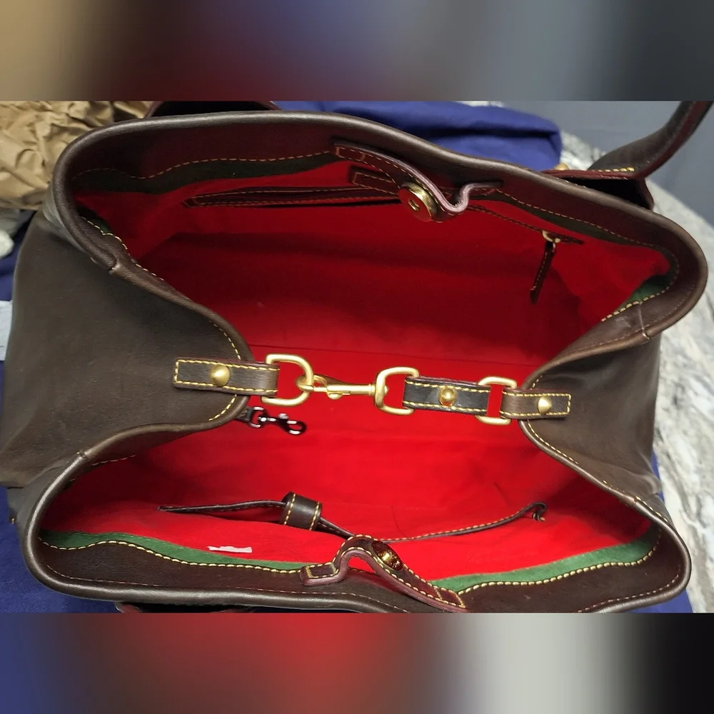 Dooney & Bourke Flprentine Pocket Shopper, EUC, Brown Tmoro - Picture 10 of 13